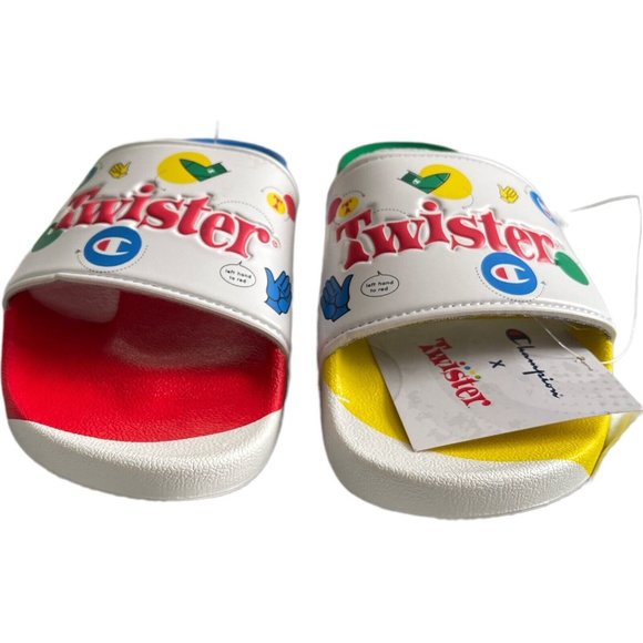⚽️Men’s Slides Size 11 Champion IPO Twister White Multi - Picture 4 of 12
